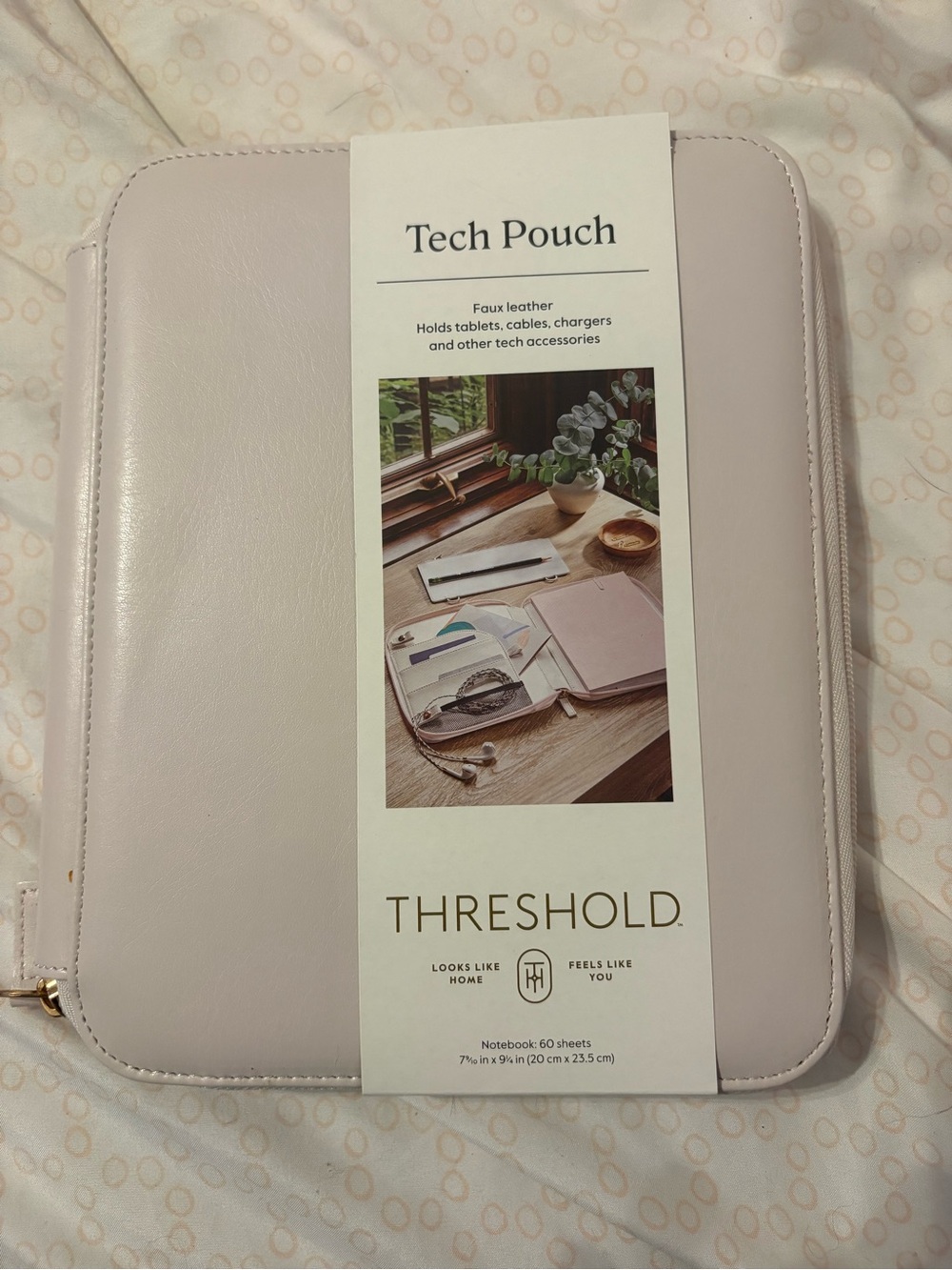 Threshold Faux Leather Tech Pouch in Pale Pink
